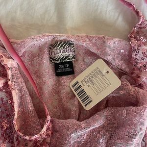FREE PEOPLE NWT PINK SPARKLE SLIP DRESS